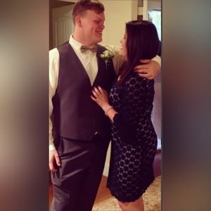 Navy 3/4 Sleeve Dress